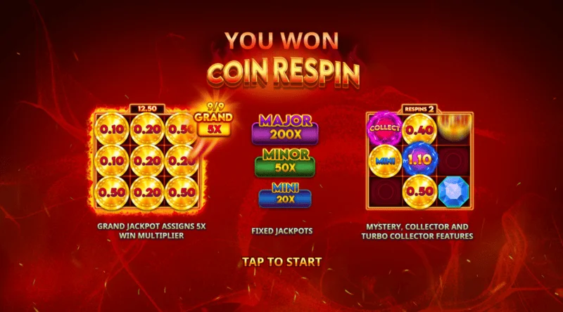 Blazing Coins Deluxe respin monetar